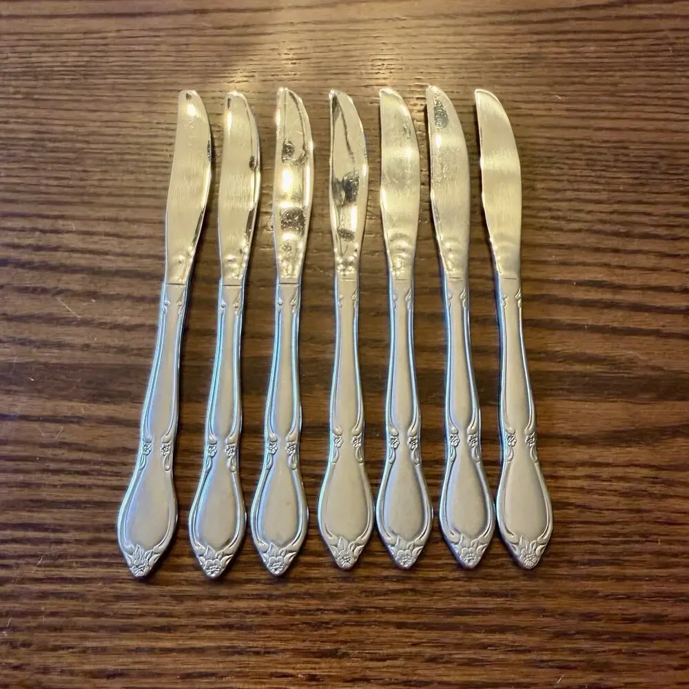Oneida Community CHATELAINE Stainless Steel‎ Dinner Knives Set Of 7
